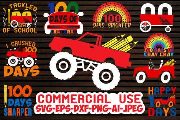 Graphics for Crafts: 100 Days School SVG