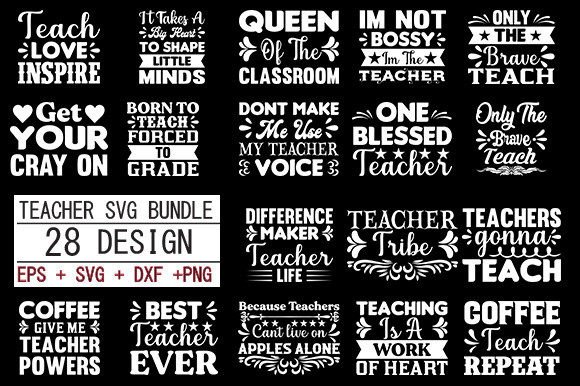 Teacher SVG Bundle 28 Design: Graphics for Crafts