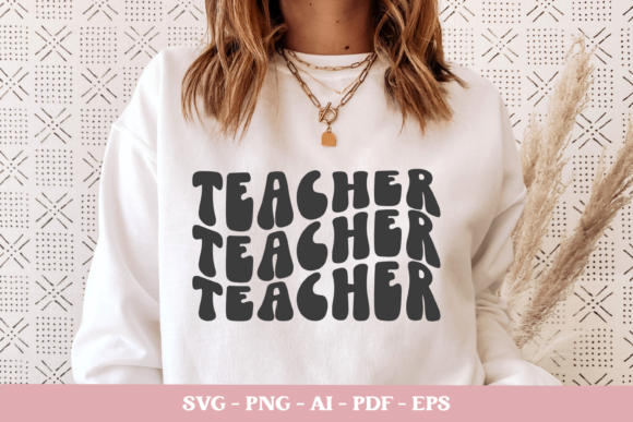 Teacher SVG: Wavy Graphics for Crafts